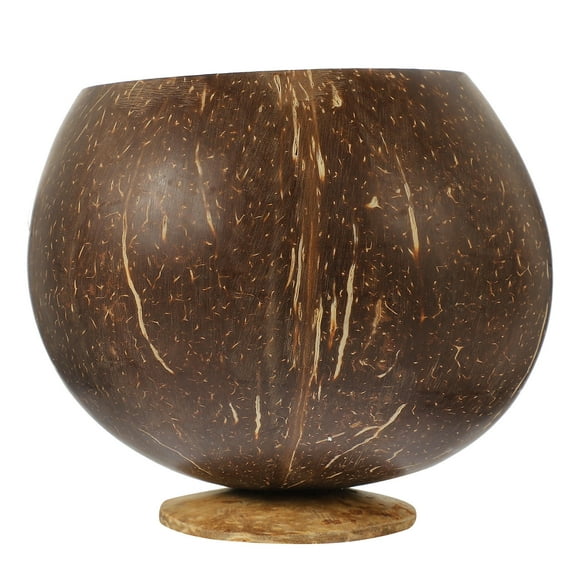 LOLIPPYY 1Pcs Natural Coconut Bowl for Dessert Holding in Coffee Color 11x11x10.5CM