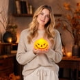 thumbnail image 4 of Halloween Pumpkin Decoration Light, Halloween Jack O Lantern Pumpkin Ornament with Glowing Design, Pumpkin Lamp for Indoor Outdoor Party Home Holiday Decor, 4 of 5