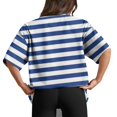 thumbnail image 6 of Garbnen Striped Women Oversized Tshirt Plus Size Crew Neck Short Sleeve T Shirts for Women Loose Color Block Lightweight Trendy Womens Tunic Tops Blue L, 6 of 6