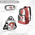 thumbnail image 4 of DISNIMO Axolotl Strawberry Print See Through Backpack Set 3Pcs for School, Stadium Approved Clear Bookbag 17" with Lunch Bag & Pencil Case, Fast Security Check, 4 of 5