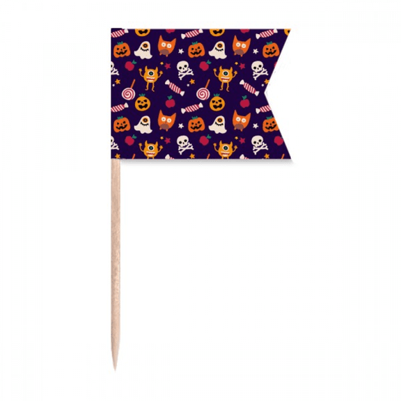 pumpkin happy fear halloween toothpick flags labeling marking for party cake food cheeseplate