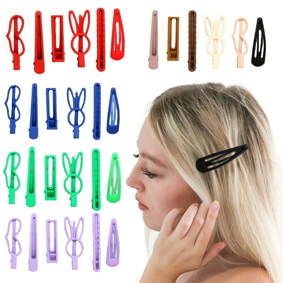 Eosunjian 6Pcs/Set Girl Hair Pins Rabbit Ear Heart Geometric Shape Hair Clips Metal Hollow Hairpins Side Clips Party Hair Accessories