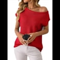 thumbnail image 2 of Jersey de Punto de Corta con Hombros Descubiertos para Mujer, Rojo, Talla XL, 2 of 8