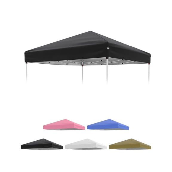 10x10ft Canopy Replacement Top with Silver Coated, Waterproof & UV Protection Pop Up Canopy Tent Replacement Top Cover Waterproof for Outdoor Garden Patio Sun Shade(Top Only), Black