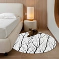 thumbnail image 3 of Round Area Rug 3.3 Ft, Black Branches Washable Non-Slip Circle Carpet for Living Room/Bedroom, Modern Abstract Art Forest Silhouettes Low-Profile Small Kitchen Mats Collection Rugs for Indoor, 3 of 7