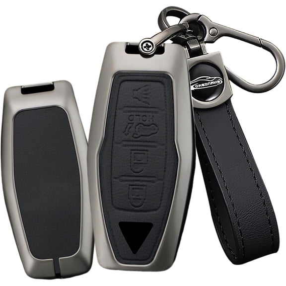 Key Fob Cover Compatible with Mitsubishi Outlander 2021-2025 4 Button Keychain Case Holder Protector,long-Black