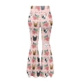 thumbnail image 5 of Xoenoiee French Bulldog Pattern Flare Leggings Sweatpants Bootleg Pants Wide Leg Yoga Pants for Women Fashion Clothes Trendy Bell Bottom Bootcut, Pink, L, 5 of 7