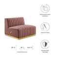 thumbnail image 6 of Modway Conjure Channel Tufted Performance Velvet Armless Chair - Gold/Dusty Rose, 6 of 7