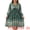 Dark Green, variant on Plus Size Casual Boho Floral V Neck 3/4 Sleeve Dress 4X Black Yellow
