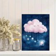 thumbnail image 2 of Pink Cloud and Stars Canvas Painting， Suitable for Bedroom， Living Room， Nursery， Office， and Hallway Decoration., 2 of 8