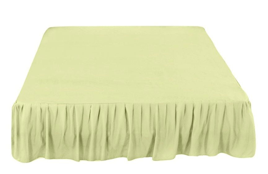 Bed Skirt 9"To30"Drop Length All Sizes Ivory Solid 1000 Count Egyptian Cotton 