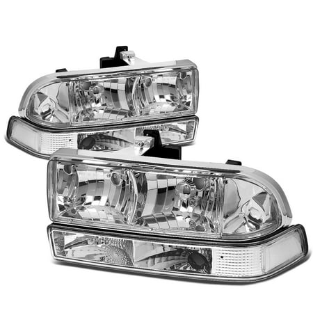 01 Chevy S10 Truck - For 1998 to 2004 Chevy S10 / Blazer GMT 325 / 330 Chrome Housing Headlight+Clear Corner Lamps 99 00 01 02 03 Left+Right