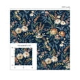 thumbnail image 6 of NextWall  Vintage Floral Peel and Stick Wallpaper 20.5 in. W x 18 ft. L - Navy Blue, 6 of 7