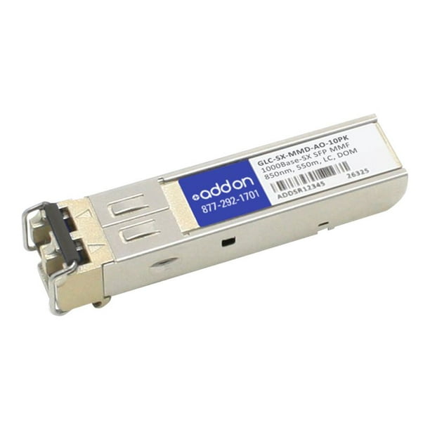 AddOn - module Émetteur-Récepteur SFP (mini-GBIC) (Équivalent à, Cisco GLC-SX-MMD) - Gime - 1000Base-SX - LC multi-mode - jusqu'à 1800 ft - 850 nm - Conforme TAA (pack de 10)