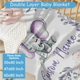 thumbnail image 4 of KAINSY Custom Baby Crib Bedding Set,5 Pcs Personalized Purple Elephant Crib Bedding Set with Name,Baby Boys Girls Nursery Crib Set,Soft Flannel Baby Blanket,Customized Gift for New Parents, 4 of 8