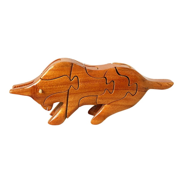 Rompecabezas de Madera, Juego Educativo con Formas de Animales, Entrenamiento Cerebral Creativo, Coordinación Ojo-Mano, Interacción Familiar, Material Ecológico Seguro, Madera de Nanmu, 1 Juego