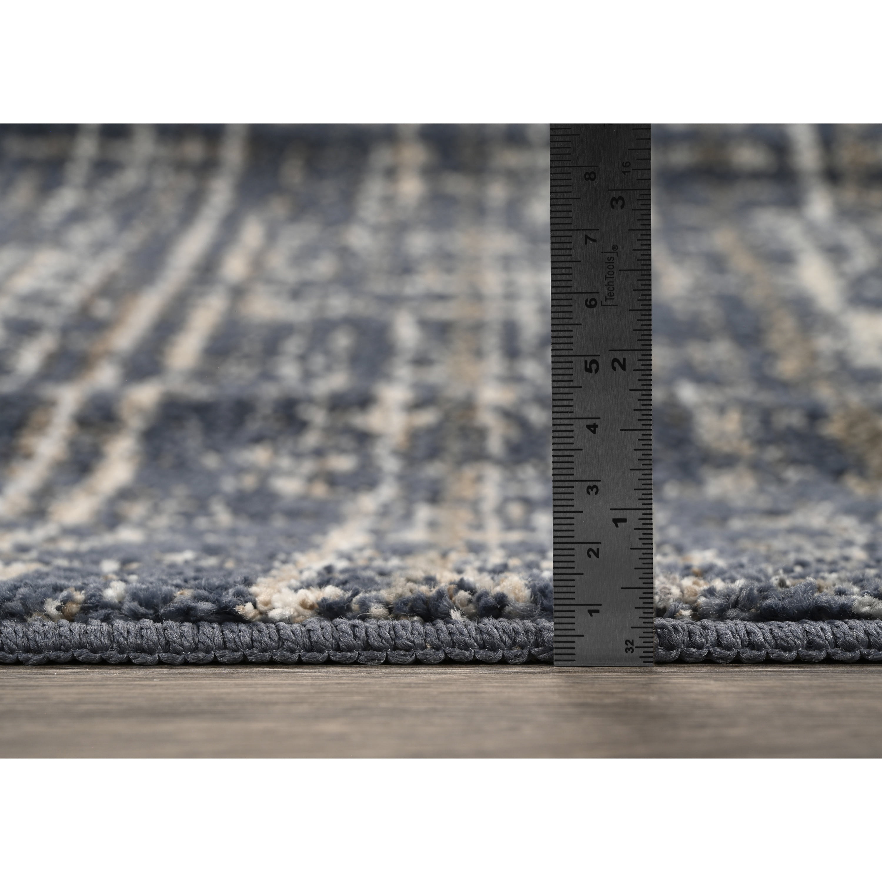 Garland Rug Rumba Slate Blue/Earth Tone Indoor Runner Rug, 3' x 12'