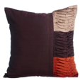 thumbnail image 1 of Fundas de almohada decorativas marrones de 40 x 40 cm (16 x 16 pulgadas), fundas de almohada de seda con cremallera, a rayas, con pliegues, texturizadas, con diseño de patchwork, para sofá decorativo, 1 of 2
