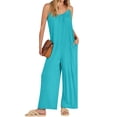 thumbnail image 2 of Fantaslook Jumpsuits for Women Casual Sleeveless Spaghetti Strap Rompers Boho Wide Leg Jumpsuits Overalls Dressy Trendy Outfits Clothes, 2 of 8