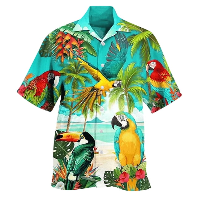 SHIXIAOO Chemise à Manches Courtes Imprimée Décontractée pour Hommes Printemps/été Mode Sport Fête Plage Grande Taille