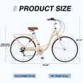 thumbnail image 2 of 24-Inch Women's Bike with 7-Speed Gear Shift and Steel Frame,Commuter Bike with Comfortable Saddle,V-Brakes & Adjustable Seat Post for Women,Multi Colors, 2 of 8