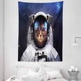 thumbnail image 1 of Space Cat Tapestry, Milkyway Galaxy Space Traveller Cat in Suit with Stars Backdrop Image, Wall Hanging for Bedroom Living Room Dorm Decor, 60W X 80L Inches, Navy Blue and White, by Ambesonne, 1 of 2