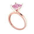 thumbnail image 2 of Clara Pucci 14K Rose Gold 2ct Pink Solitaire Ring for Women, 2 of 8