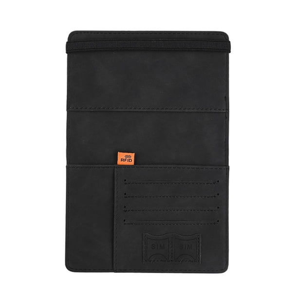 Porta pasaportes de cuero PU jinwen Organizador Funda negro