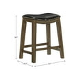 thumbnail image 2 of Homelegance 24" Counter Height Wooden Bar Stool Saddle Seat Barstool, Black, 2 of 4