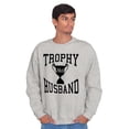 thumbnail image 3 of Trophy Husband No. 1 Hubby Award Men's Big & Tall Crewneck Sweatshirt Brisco Brands 4X, 3 of 5