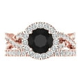 thumbnail image 2 of Clara Pucci 18K Rose Gold 1.795 Natural Onyx Engraveable Engagement Ring + Wedding Band Set, 2 of 7