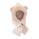 thumbnail image 2 of Gorro de animales de peluche 2 en 1 jinwen conjunto de gorro y bufanda de invierno Beige, 2 of 8