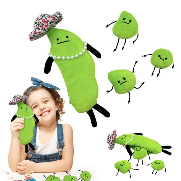 Pea Plush,Secret Staycation Plushies,Cute Pea Family Stuffed Animal Pillow for Home Bedroom Birthday for Fans