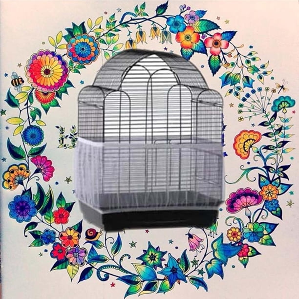 Cubierta De Jaula De Pájaros Ventilada De Malla, Carcasa De Jaula De Pájaros Aireada De Nailon Suave, Protección De Colector De Semillas De Pájaros De Fácil Limpieza Cateissary EL013687-00