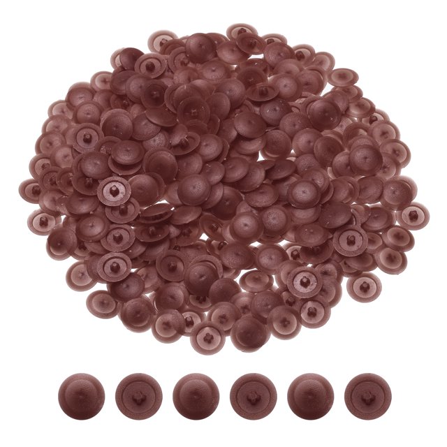 500 Pcs Cubiertas de tornillo de plástico, cubierta de tornillo de 12mm, marrón oscuro