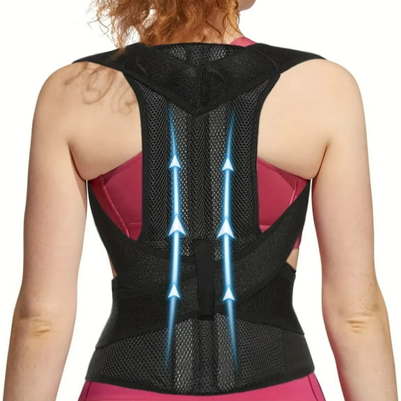 Back Brace for Women and Men Posture Corrector with Adjustable Lumbar Support - Shoulder Upper Lower Back Pain Relief for Hunchback Scoliosis Sciatica - Breathable Design