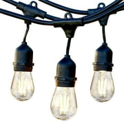Brightech Ambience Pro LED String Lights - 24 Ft Commercial Waterproof Patio Lights with Vintage Edison Bulbs - Heavy Duty Porch String Lights for Outdoors, Backyard - 2W, Natural White