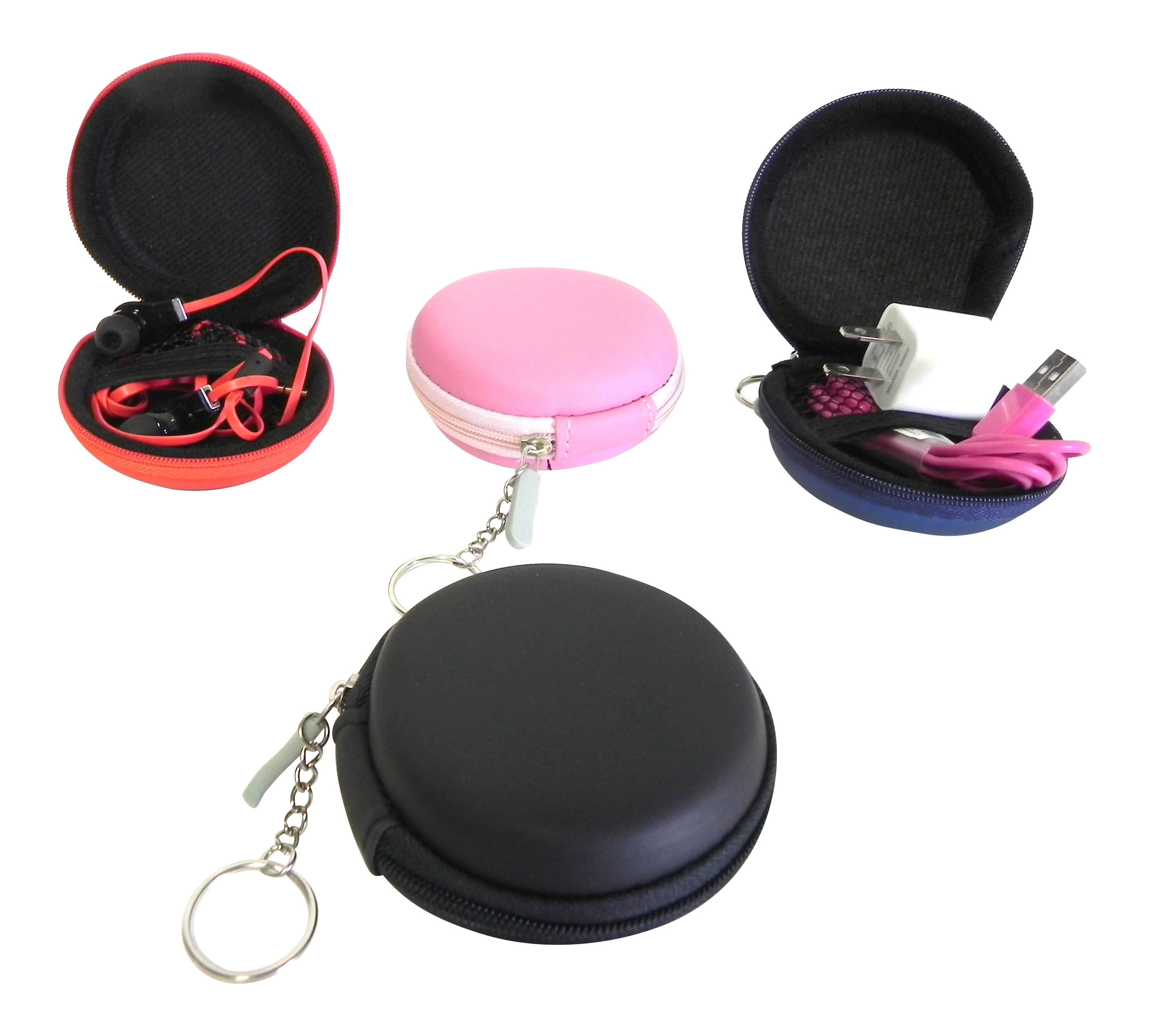 Zipper keychain earbud holders