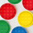 thumbnail image 3 of UgyDuky 40Pcs Building Block Party Supplies - 7In Colorful Themed Plates, Disposable Paper Tableware for Baby Shower, Birthday Decor, 3 of 5