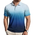 thumbnail image 3 of Sorvello Polo Shirts for Men Short Sleeve Button Down Collar Gradient Shirts Moisture-Wicking Athletic Men's Golf Polo Shirt Blue L, 3 of 7