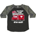thumbnail image 3 of Inktastic Valentine Fire Truck White and Pink Hearts Boys or Girls Toddler T-Shirt, 3 of 5