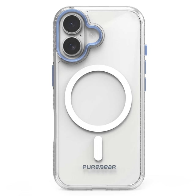 Funda Case PUREGEAR Slimshell Plus Mag para iPhone 16 PLUS Transp Azul