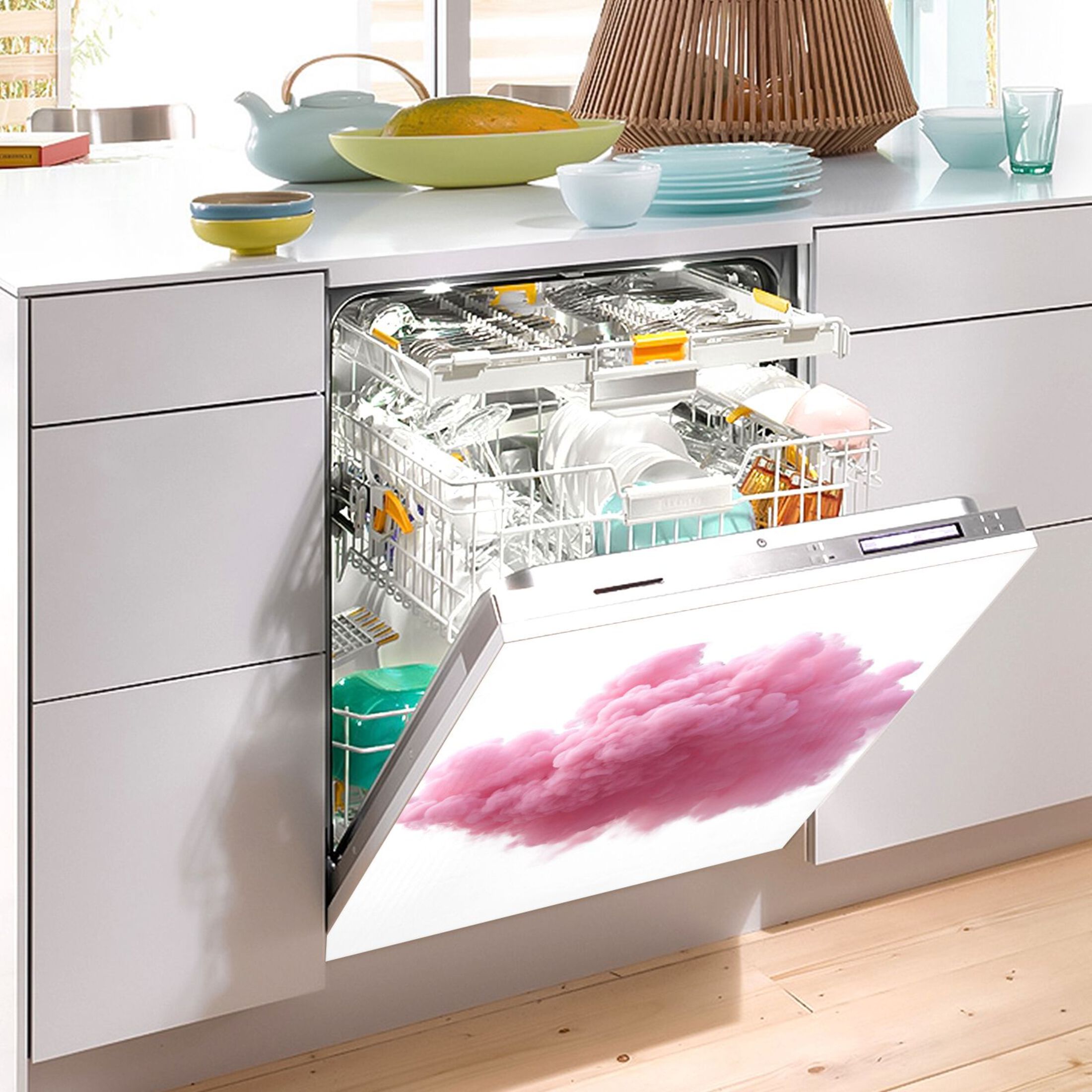 IAUYY Magnetic decorative sticker - 23x26 Inch PVC Refrigerator Decorative Cover, Removable DIY Art for Kitchen Appliances Clouds