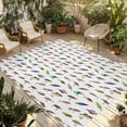 thumbnail image 2 of Outdoor Rug 6x9 ft Cartoon Fishing Bait Hook Waterproof Outdoor Patio Rug Mat Non Slip Outside Area Rugs Carpet for RV,Camping,Porch,Deck,Pool,Balconybackyard,Colorful Fishes White, 2 of 9