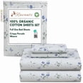 thumbnail image 5 of RUVANTI 100% Organic Cotton Sheets - Full Size bed sheet - 4 Piece Percale Weave Bedding, Crisp, Cooling & Breathable, Soft & Durable, 16" Deep Pocket, Hotel Quality Sábanas - Butter Flight, 5 of 7