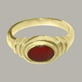 thumbnail image 5 of LBG British Made 14k Yellow Gold Carnelian ring Unisex Engagement Ring - 33 size options - Size 11.75, 5 of 6
