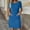 *Sky Blue, variant on ClodeEU Women's Round Neck Short Sleeve Textured Straight Midi Dress with Pockets,Casual Summer Dress Purple,Women's Plus L
