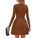 thumbnail image 5 of Vestido PRETTYGARDEN de punto, manga larga, línea A, mini, color caramelo, talla XXL, 5 of 8
