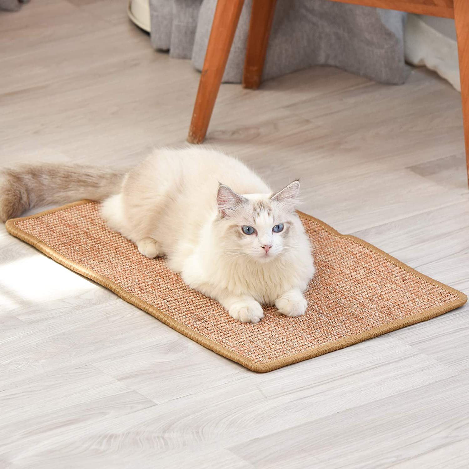 Protect Carpets and Sofas Brown Horizontal Cat Floor Scratching Pad Rug FUKUMARU Cat Scratcher Mat 23.6 X 31.5 Inch Natural Sisal Cat Scratch Mats 
