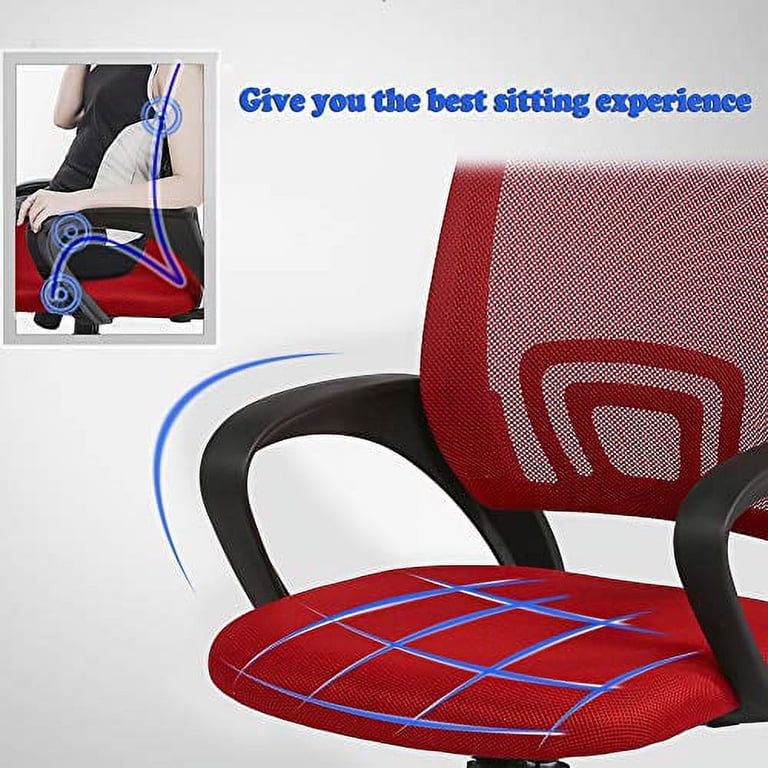 BestOffice Ergonomic Mesh Office Chair, Red photo 4